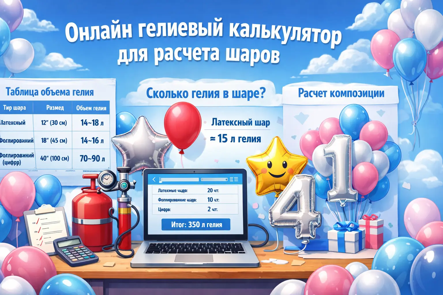 Балунер. Расчёт фольгированных шаров